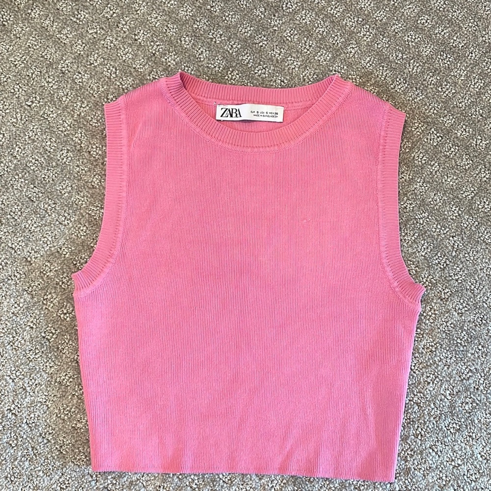 Light pink Zara knit cropped tank